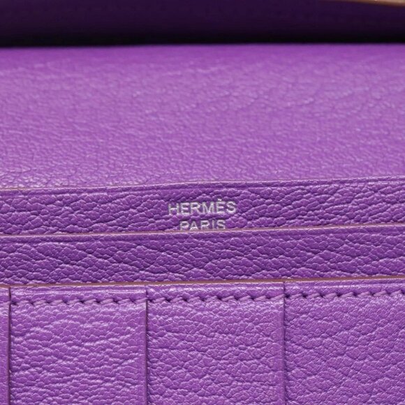 HERMES Bean Soufflé Wallet Shave Purple Auth yk19464V - Picture 13 of 16